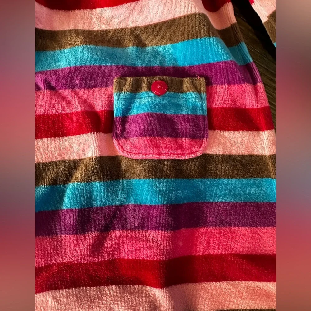 OshKosh Vintage velour rainbow striped long sleeve dress toddler girls 2T